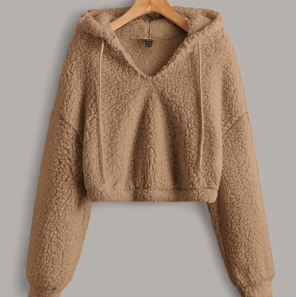 Teddy Crop Hoodie